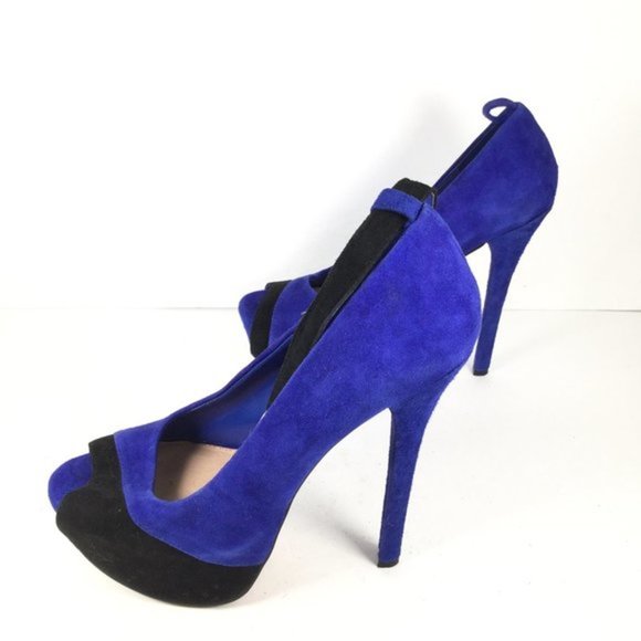 H By Halston Heels Blue/Black Size 6.5 - Picture 3 of 10